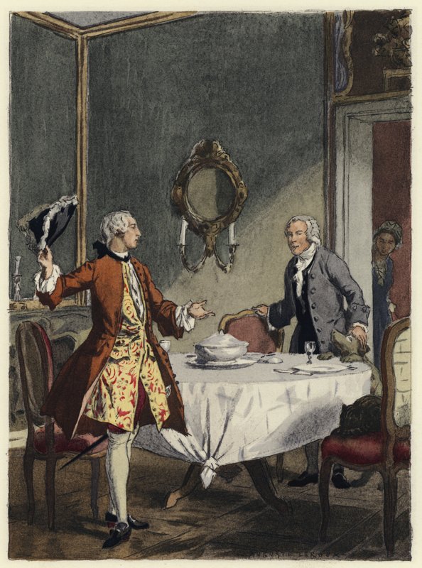 Illustration pour les mémoires de Casanova (lithographie couleur) - Jules Marie Auguste Leroux