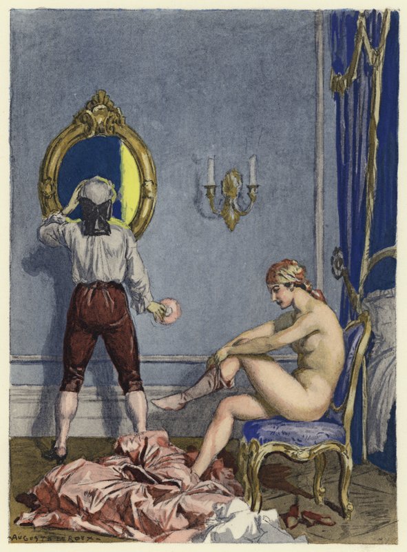 Illustration pour les mémoires de Casanova (lithographie couleur) - Jules Marie Auguste Leroux