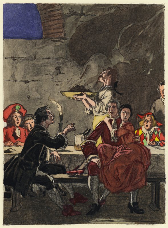 Illustration pour les mémoires de Casanova (lithographie couleur) - Jules Marie Auguste Leroux