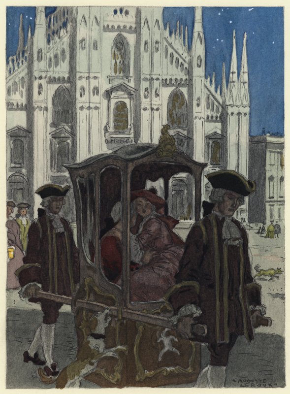Illustration pour les mémoires de Casanova (lithographie couleur) - Jules Marie Auguste Leroux