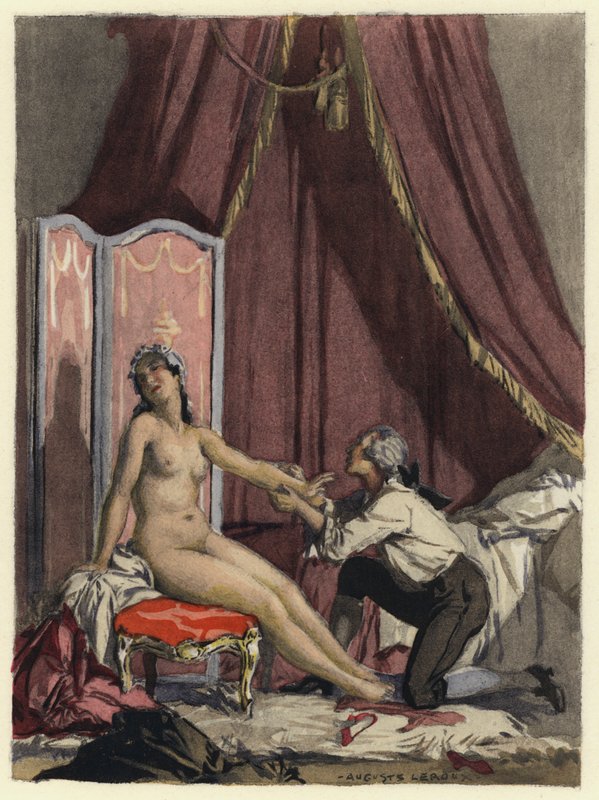 Illustration pour les mémoires de Casanova (lithographie couleur) - Jules Marie Auguste Leroux