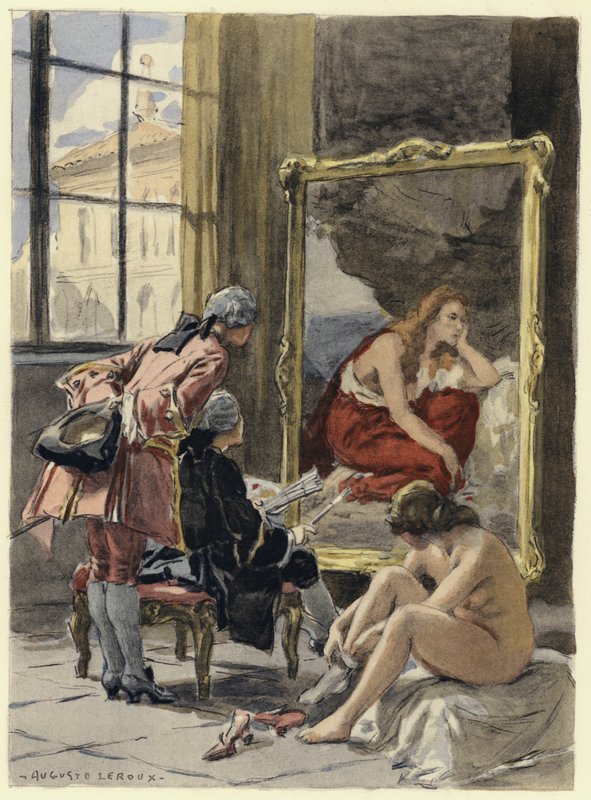 Illustration pour les mémoires de Casanova (lithographie couleur) - Jules Marie Auguste Leroux