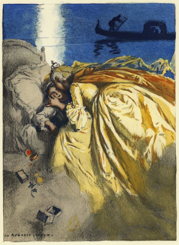 Illustration pour les mémoires de Casanova (lithographie couleur) - Jules Marie Auguste Leroux