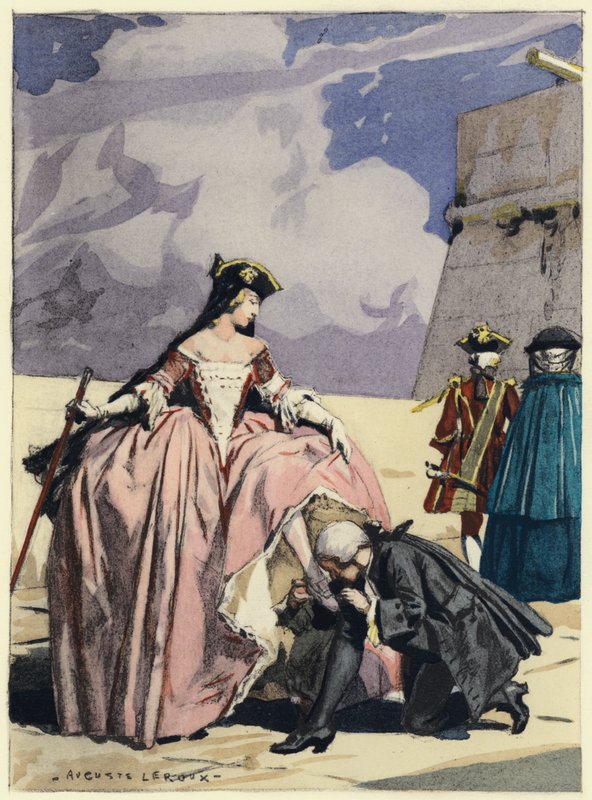Illustration pour les mémoires de Casanova (lithographie couleur) - Jules Marie Auguste Leroux