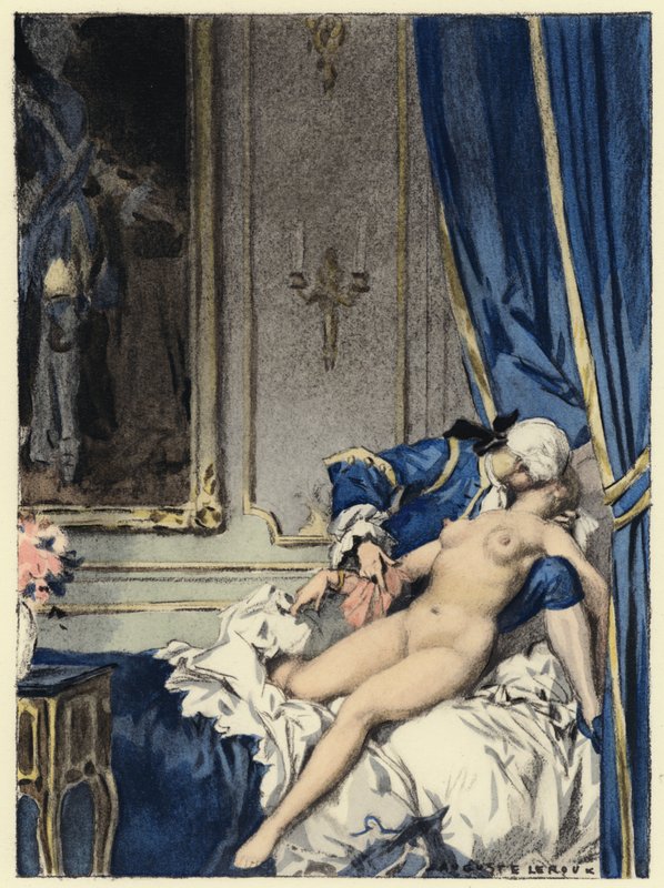 Illustration pour les mémoires de Casanova (lithographie couleur) - Jules Marie Auguste Leroux