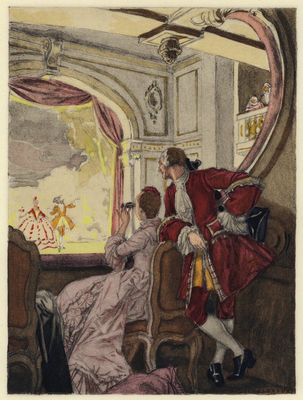Illustration pour les mémoires de Casanova (lithographie couleur) - Jules Marie Auguste Leroux