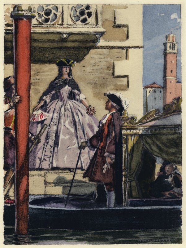Illustration pour les mémoires de Casanova (lithographie couleur) - Jules Marie Auguste Leroux