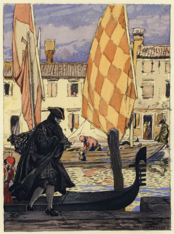 Illustration pour les mémoires de Casanova (lithographie couleur) - Jules Marie Auguste Leroux