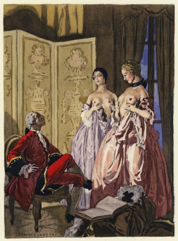 Illustration pour les mémoires de Casanova (lithographie couleur) - Jules Marie Auguste Leroux