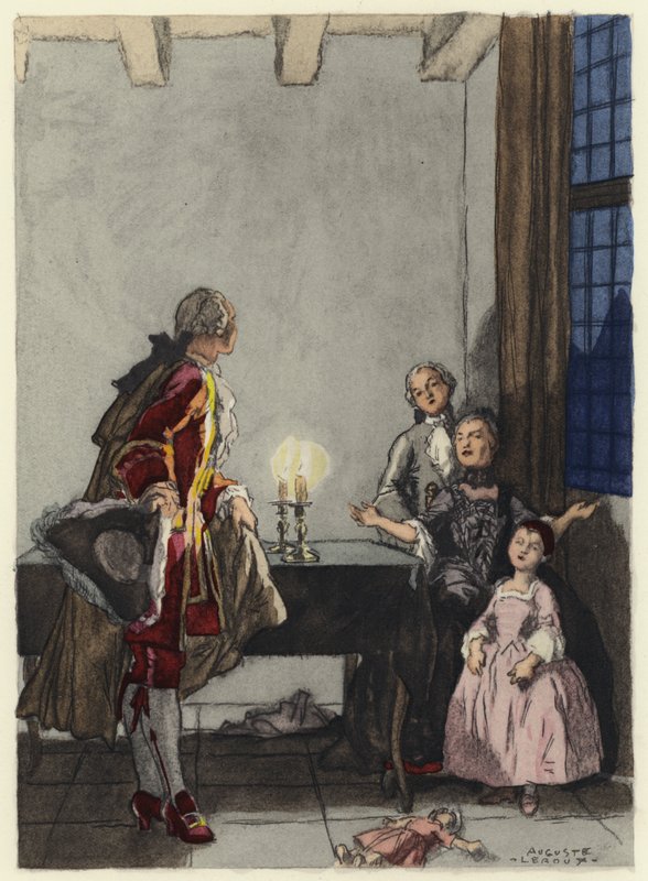 Illustration pour les mémoires de Casanova (lithographie couleur) - Jules Marie Auguste Leroux