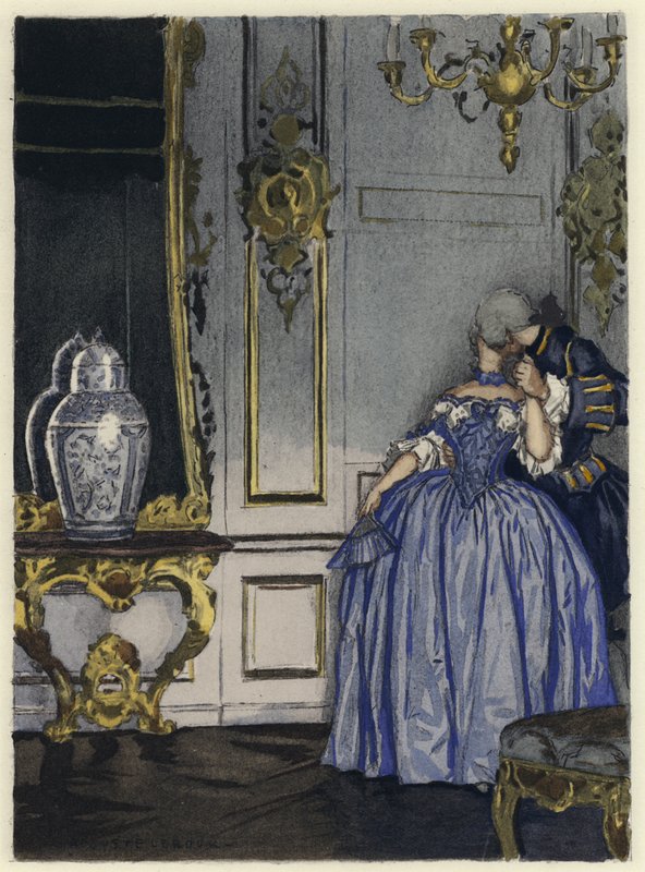 Illustration pour les mémoires de Casanova (lithographie couleur) - Jules Marie Auguste Leroux