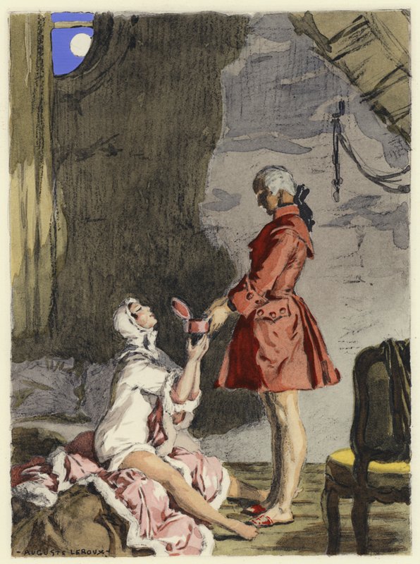 Illustration pour les mémoires de Casanova (lithographie couleur) - Jules Marie Auguste Leroux
