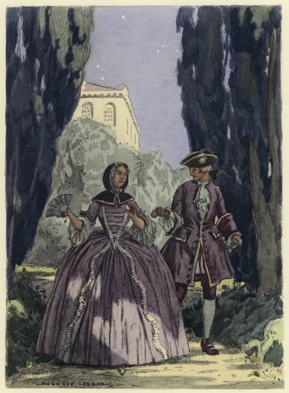 Illustration pour les mémoires de Casanova (lithographie couleur) - Jules Marie Auguste Leroux