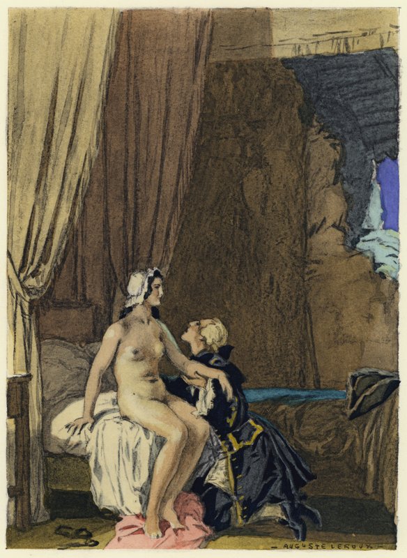 Illustration pour les mémoires de Casanova (lithographie couleur) - Jules Marie Auguste Leroux