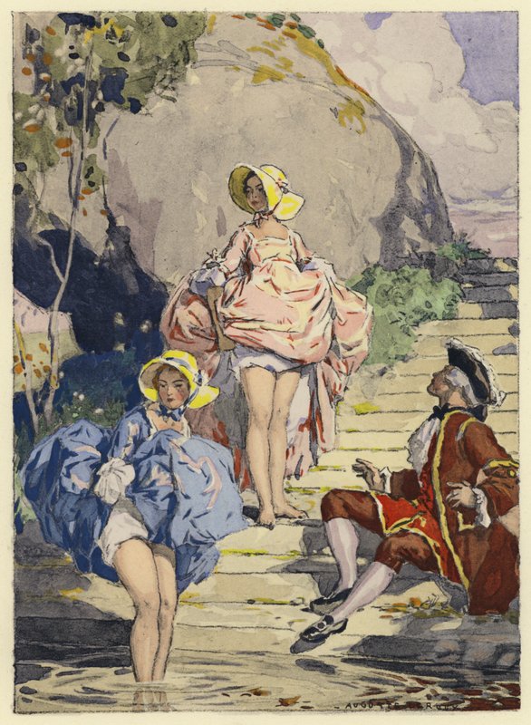 Illustration pour les mémoires de Casanova (lithographie couleur) - Jules Marie Auguste Leroux