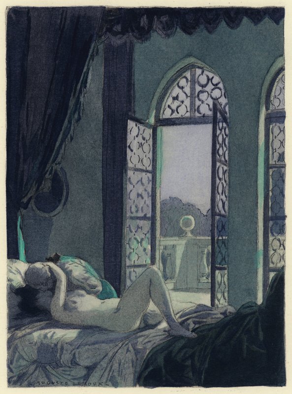 Illustration pour les mémoires de Casanova (lithographie couleur) - Jules Marie Auguste Leroux