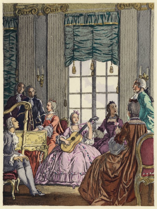 Illustration pour les mémoires de Casanova (lithographie couleur) - Jules Marie Auguste Leroux