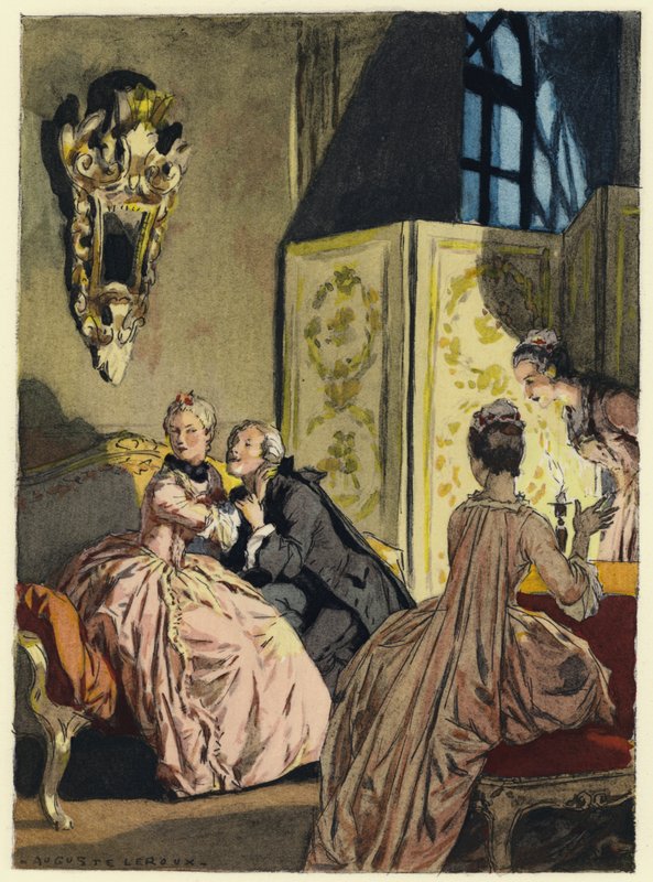 Illustration pour les mémoires de Casanova (lithographie couleur) - Jules Marie Auguste Leroux
