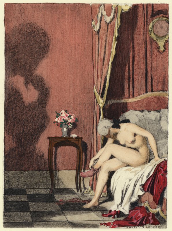 Illustration pour les mémoires de Casanova (lithographie couleur) - Jules Marie Auguste Leroux