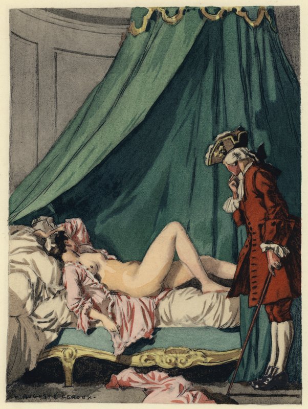 Illustration pour les mémoires de Casanova (lithographie couleur) - Jules Marie Auguste Leroux