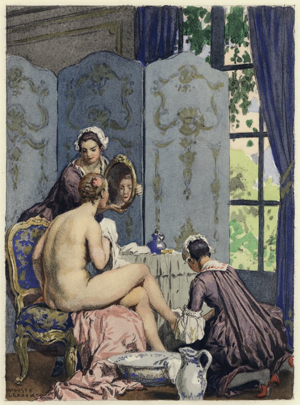 Illustration pour les mémoires de Casanova (lithographie couleur) - Jules Marie Auguste Leroux