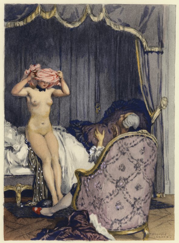 Illustration pour les mémoires de Casanova (lithographie couleur) - Jules Marie Auguste Leroux