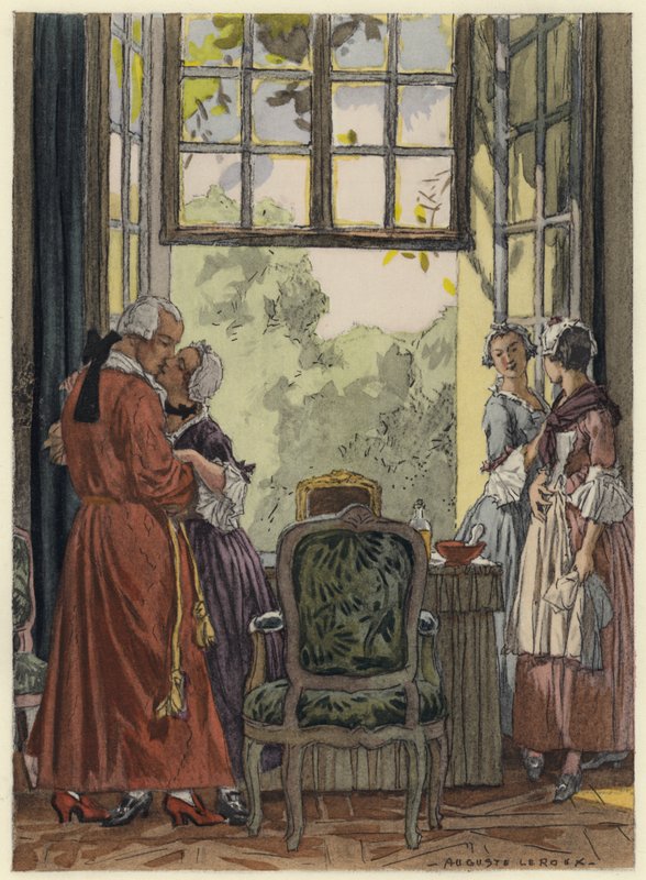 Illustration pour les mémoires de Casanova (lithographie couleur) - Jules Marie Auguste Leroux