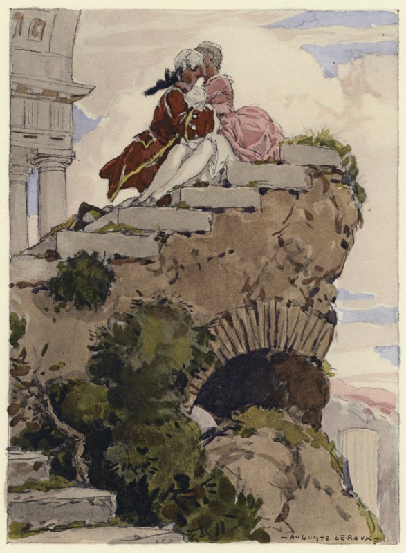 Illustration pour les mémoires de Casanova (lithographie couleur) - Jules Marie Auguste Leroux