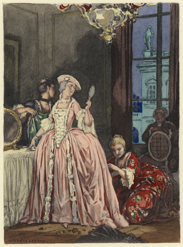 Illustration pour les mémoires de Casanova (lithographie couleur) - Jules Marie Auguste Leroux