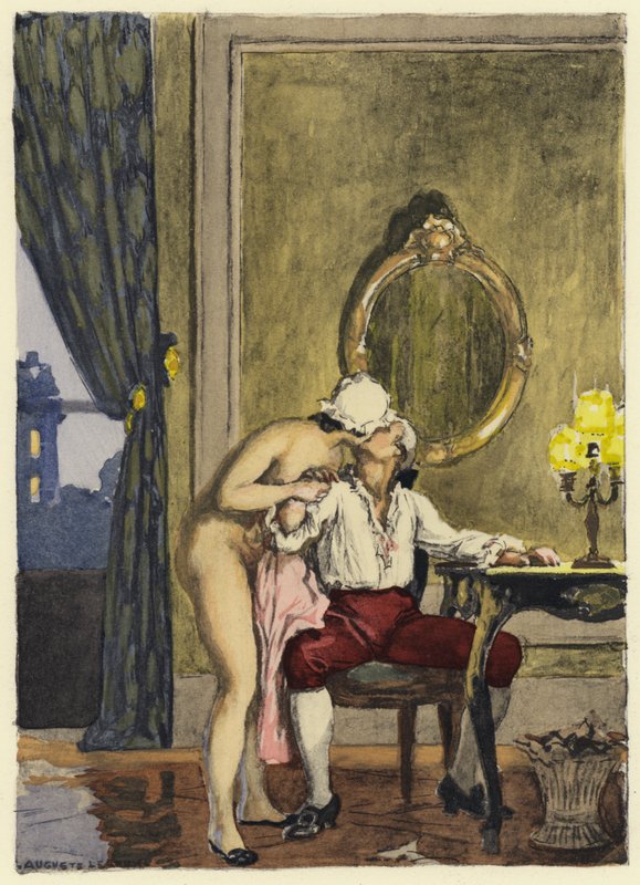 Illustration pour les mémoires de Casanova (lithographie couleur) - Jules Marie Auguste Leroux