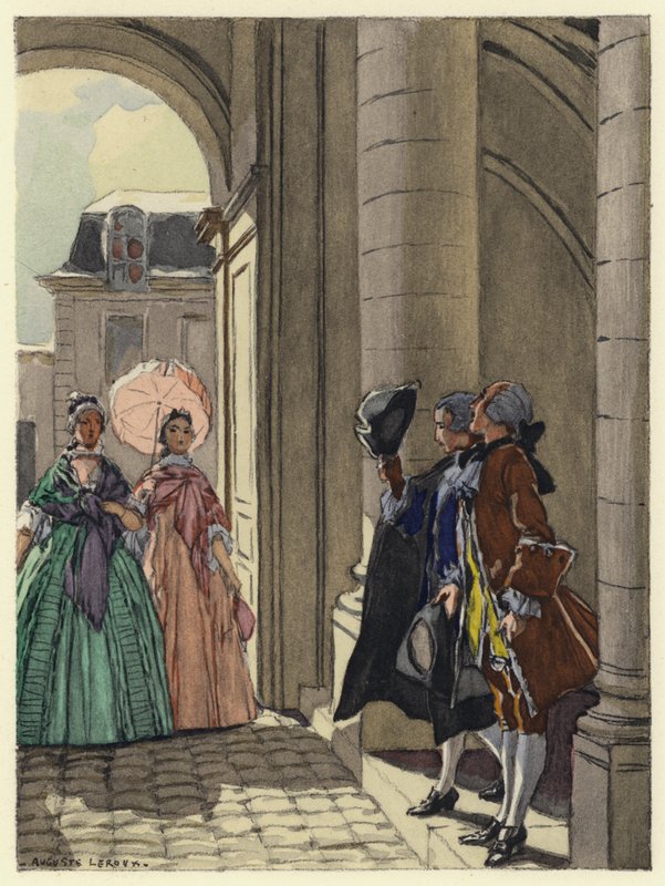 Illustration pour les mémoires de Casanova (lithographie couleur) - Jules Marie Auguste Leroux