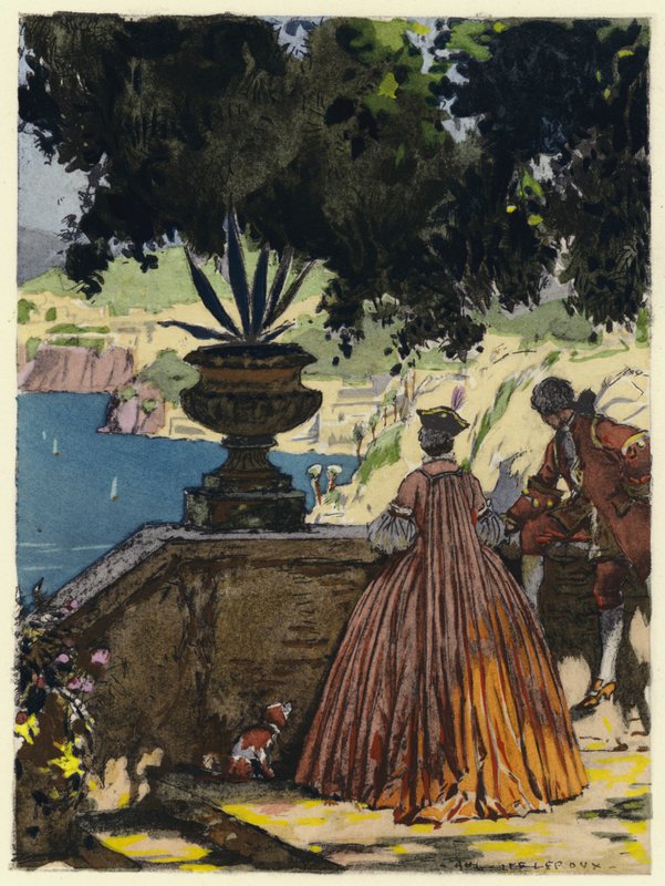 Illustration pour les mémoires de Casanova (lithographie couleur) - Jules Marie Auguste Leroux