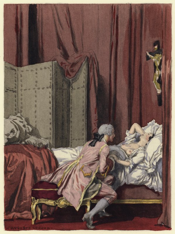Illustration pour les mémoires de Casanova (lithographie couleur) - Jules Marie Auguste Leroux