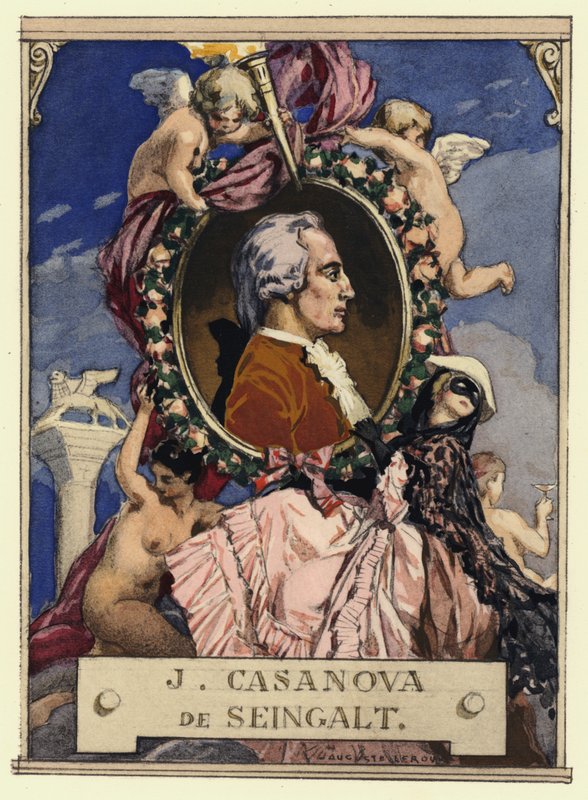 Portrait de Casanova (lithographie couleur) - Jules Marie Auguste Leroux