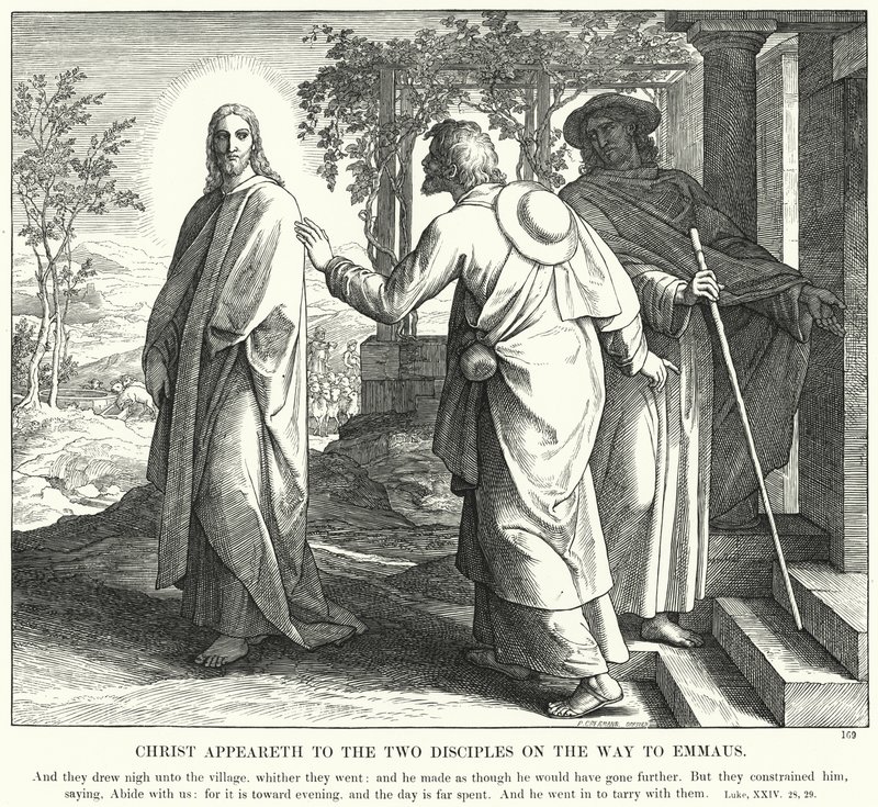 Le Christ apparaît aux deux disciples sur le chemin d