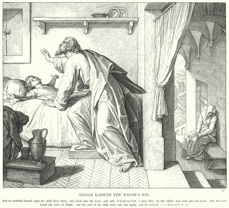Élie ressuscite le fils de la veuve - Julius (after) Schnorr von Carolsfeld