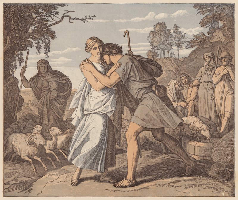 Jacob et Rachel au puits, Genèse, XXIX - Julius (after) Schnorr von Carolsfeld