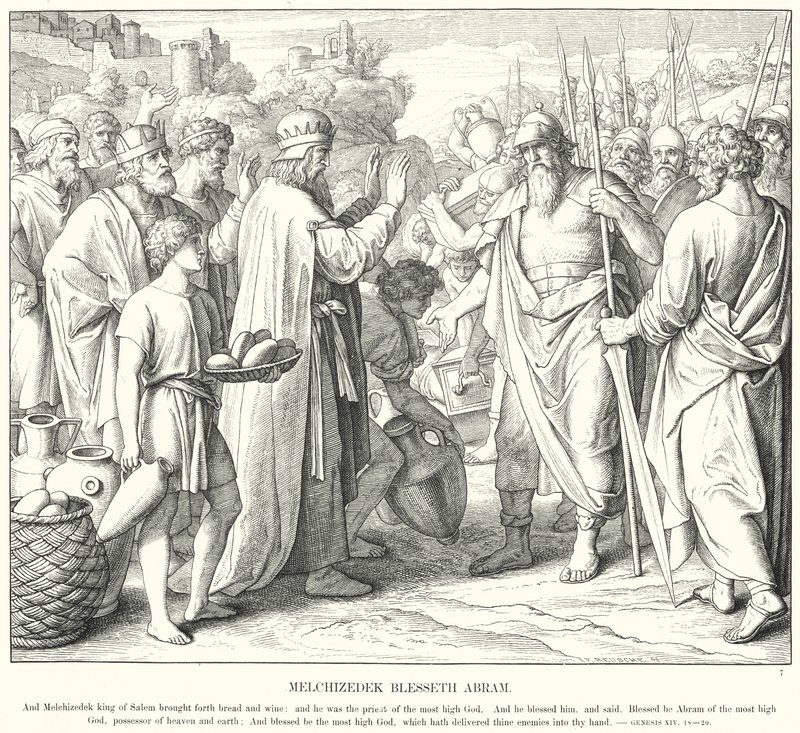Melchisédek bénit Abram (gravure) - Julius (after) Schnorr von Carolsfeld