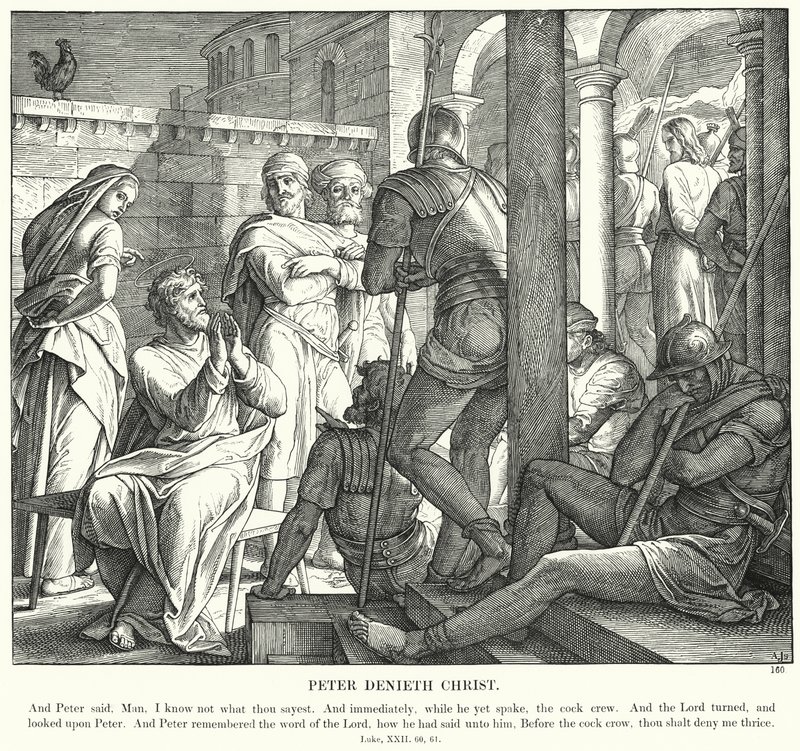 Pierre renie le Christ (gravure) - Julius (after) Schnorr von Carolsfeld