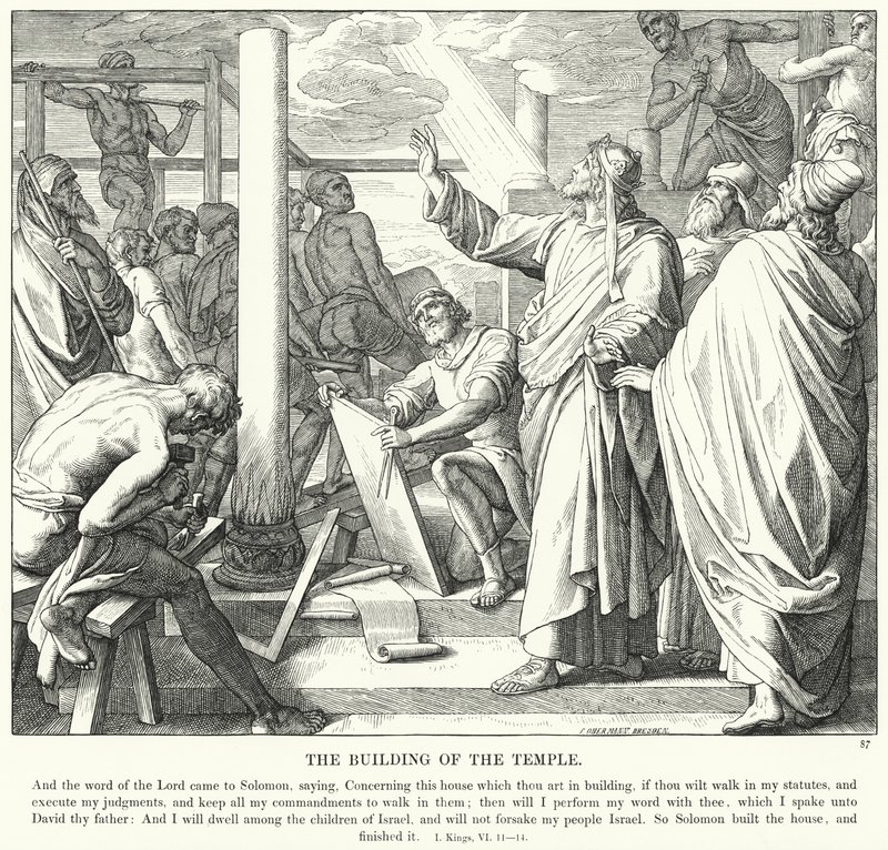 La Construction du Temple - Julius (after) Schnorr von Carolsfeld