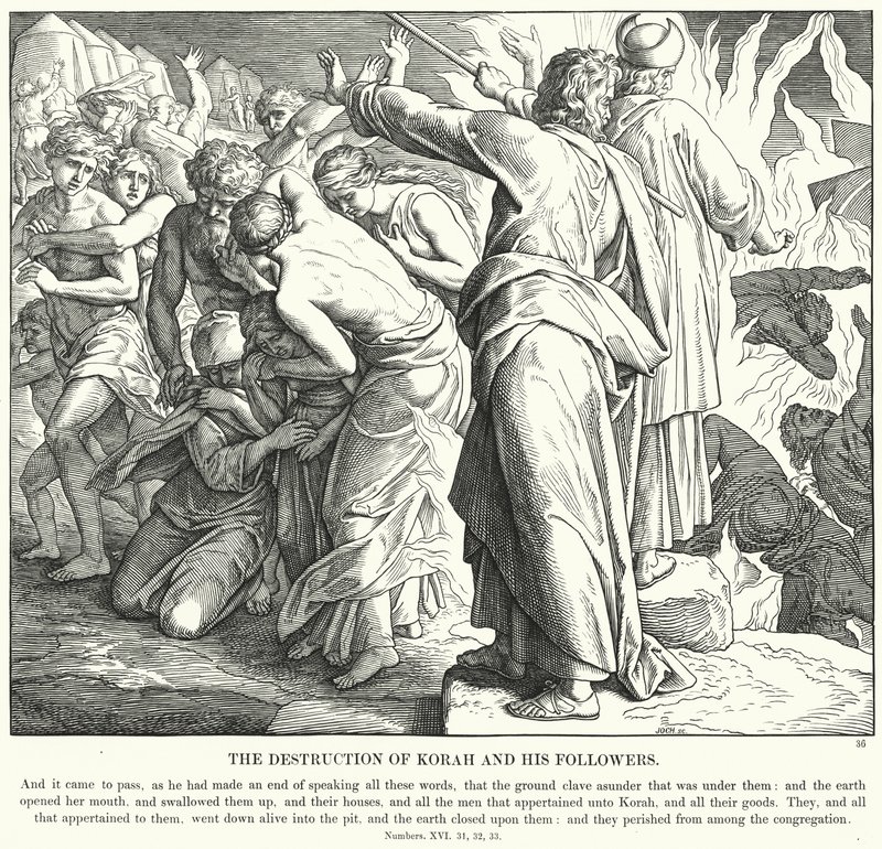 La destruction de Coré et de ses partisans - Julius (after) Schnorr von Carolsfeld