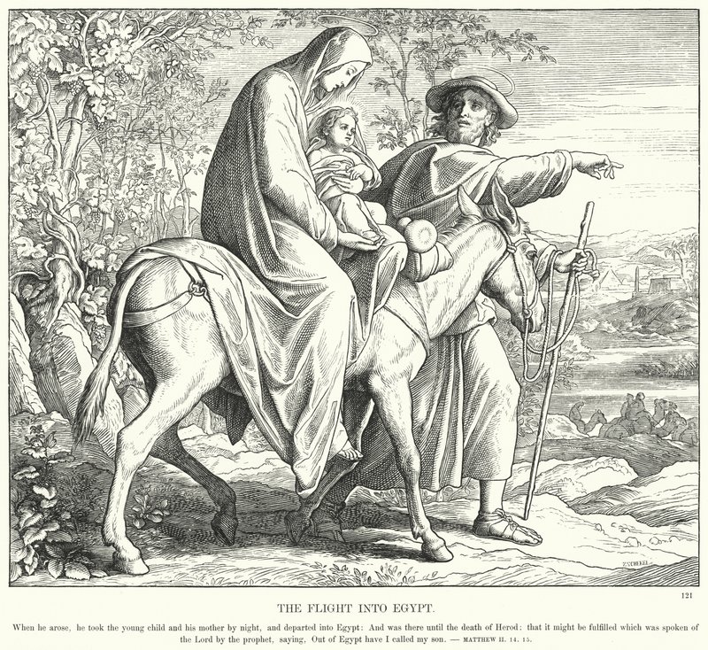 La fuite en Égypte (gravure) - Julius (after) Schnorr von Carolsfeld