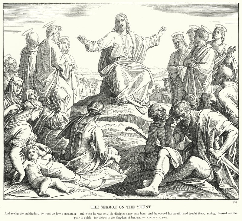 Le sermon sur la montagne (gravure) - Julius (after) Schnorr von Carolsfeld