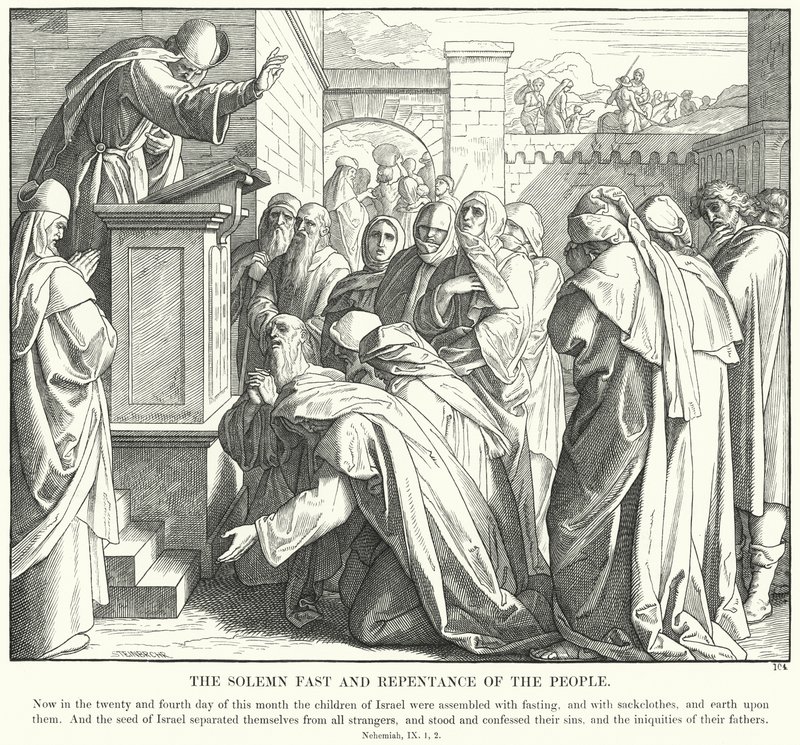 Le Jeûne solennel et la repentance du peuple - Julius (after) Schnorr von Carolsfeld