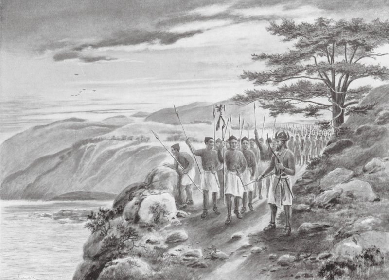 Sargon Ier à la Méditerranée (lithographie) - Justus Hill