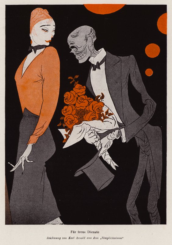 For Faithful Service - les effets de la syphilis (lithographie couleur) - Karl Arnold