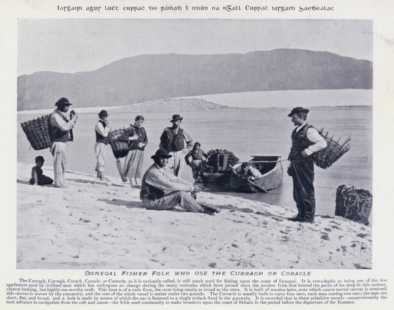 Pêcheurs de Donegal utilisant le curragh ou coracle - Karl Karlovich Piratsky