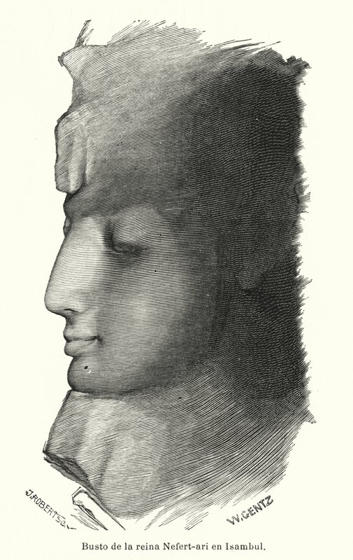 Buste de la reine égyptienne antique Néfertari, épouse de Ramsès le Grand, Abou Simbel - Karl Wilhelm Gentz
