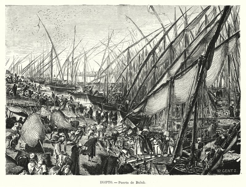 Quais sur le Nil à Bulaq, Le Caire, Égypte - Karl Wilhelm Gentz