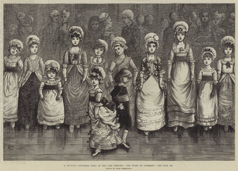 Une fête de Noël juvénile au siècle dernier, Sir Roger de Coverley - Kate Greenaway